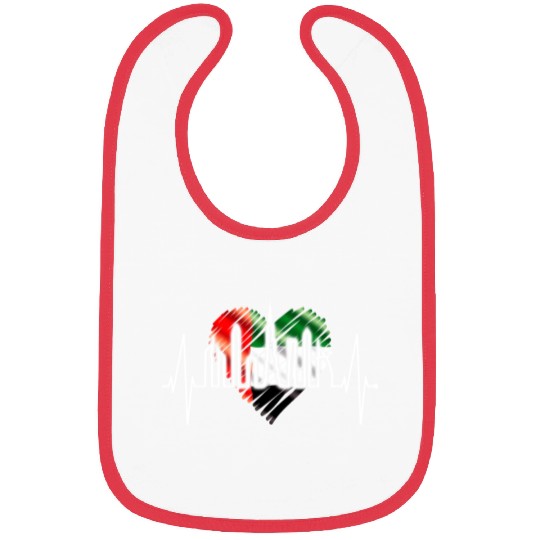 Dubai Skyline Heartbeat Burj Khalifa Love UAE Flag Bibs