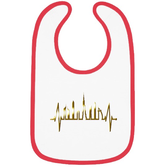 Dubai Skyline Heartbeat Burj Khalifa Silhouette Bibs
