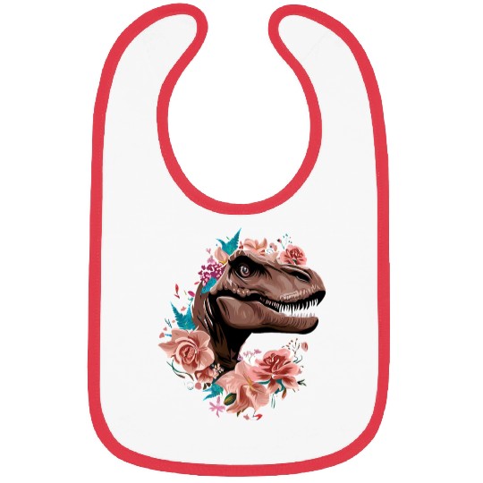 Flowery dinosaur Bibs
