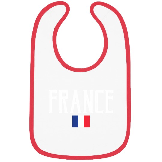 France Flag White Text Bibs
