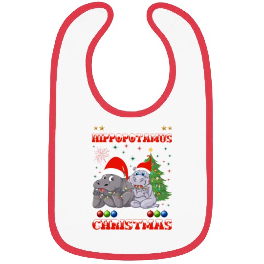 I Want Hippopotamus For Christmas Hippo Lover Xmas Bibs
