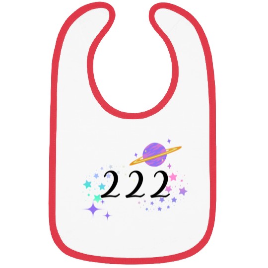 Angel Numbers 222 Purple Saturn with Stars Bibs