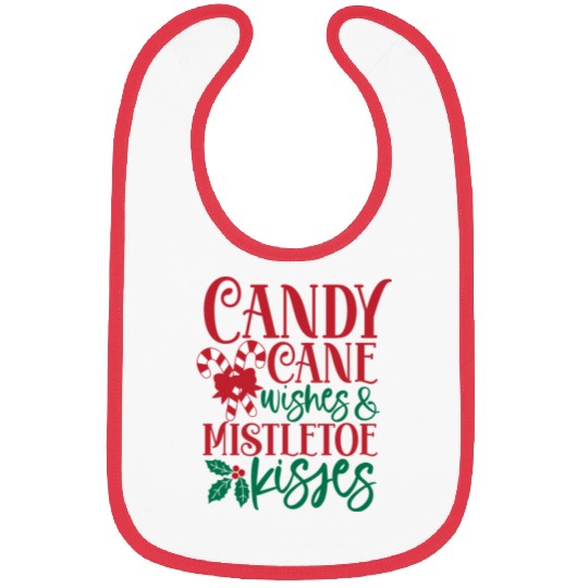 Candy Cane Wishes Mistletoe Kisses Bibs