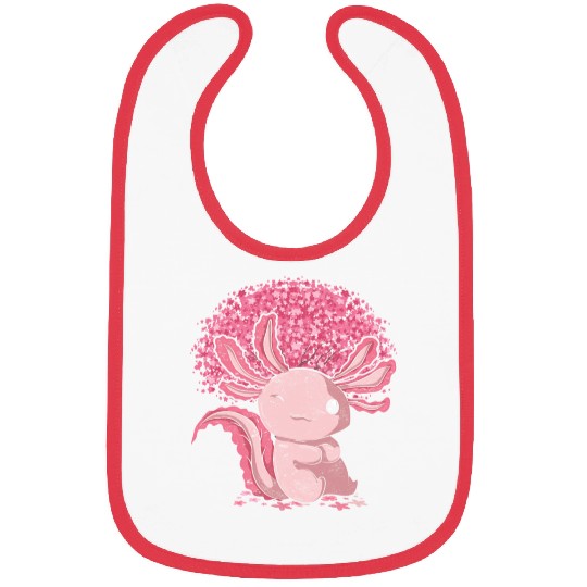 Cherry Blossom Tree Amphibian Gift Sakura Axolotl Bibs