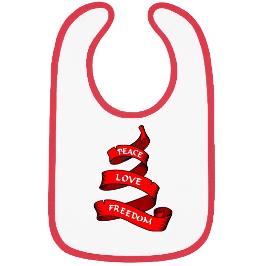 Peace love freedom red Bibs