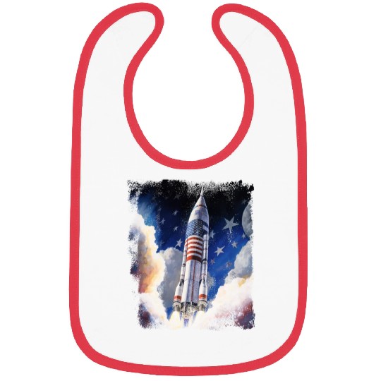 Patriotic Starship US Astronauts Stars and Stripes Bibs