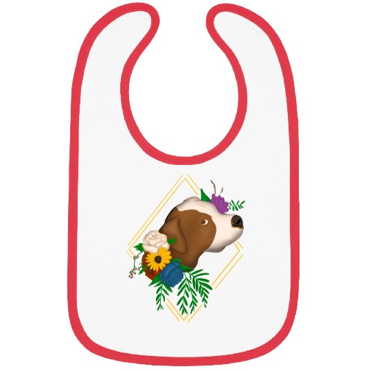 Pitbull Lover Floral Dog Graphic For Pittie Owners Bibs