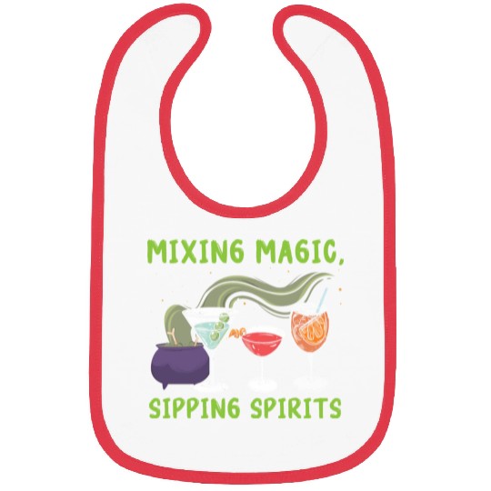 Mixing Magic Sipping Spirits Bartender Halloween Bibs