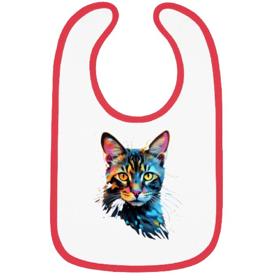 Animal Portrait Color Explosion Bengal Cat Bibs