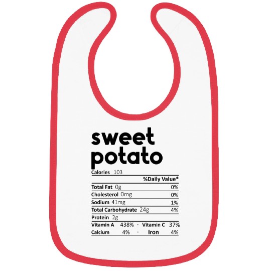 Sweet Potato Nutrition Facts Gift Funny Bibs