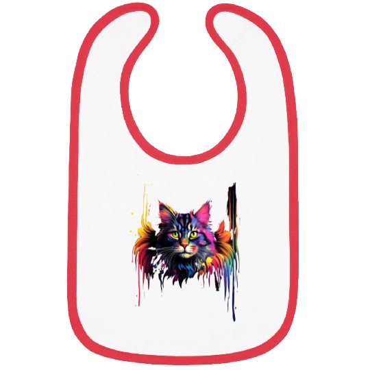 Color Explosion MaineCoon Cat Beautiful Bibs