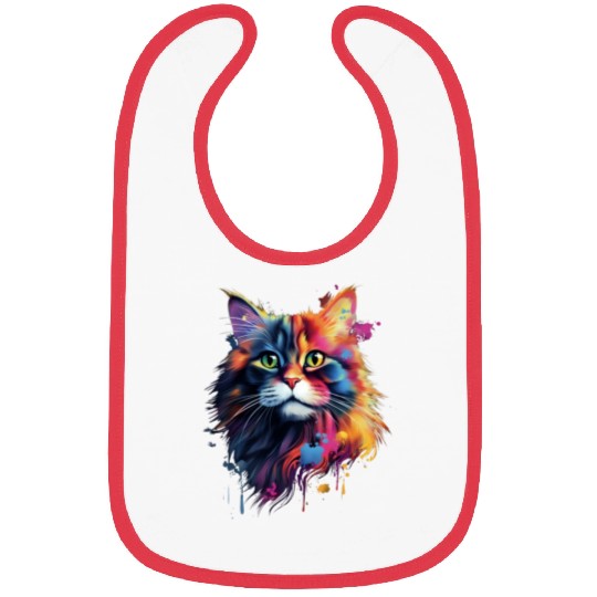 Color Explosion Persian Cat Art Bibs