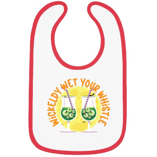 Wickedly Wet Your Whistle Bartender Halloween Bibs