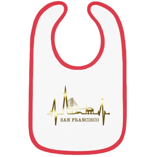 San Francisco Skyline Heartbeat California Lover Bibs