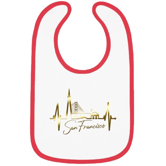 San Francisco Skyline Heartbeat California Lover Bibs
