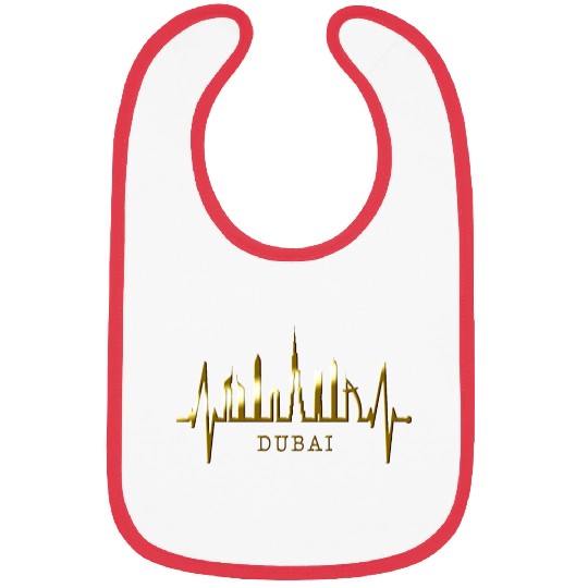 Dubai Skyline Heartbeat Burj Khalifa Silhouette Bibs