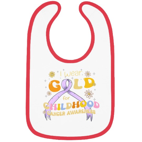 I Wear Gold For Childhood Cancer Awareness Bibs