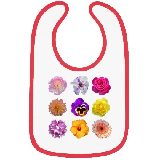 Colorful spring flowers pattern Bibs