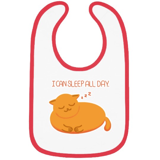 I can sleep all day Lazy orange cat Bibs