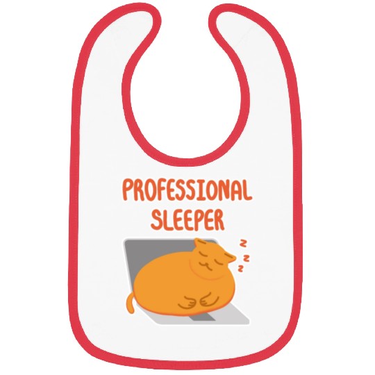 Professional Sleeper Lazy orange cat Bibs