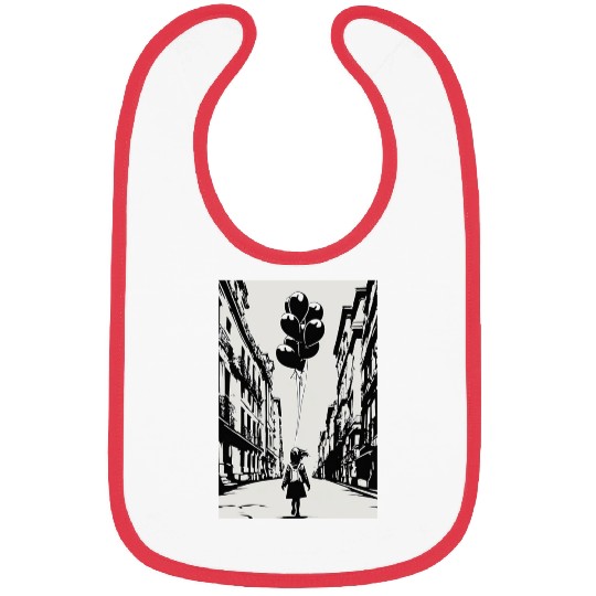 Girl Chasing Balloons Artwork Bibs