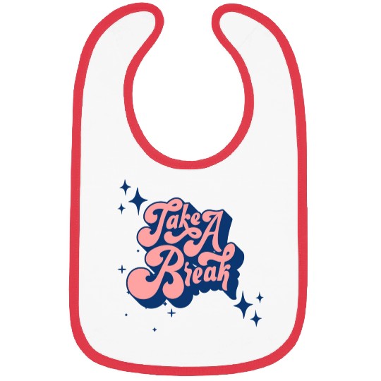 Pink Blue Typography Bibs