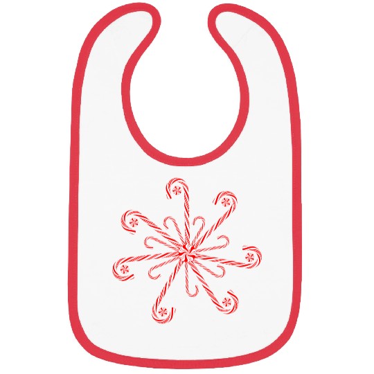 Peppermint Candy Cane Snowflake Bibs