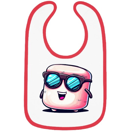 Cool Marshmallow with Sunglasses: Casual Design Bibs