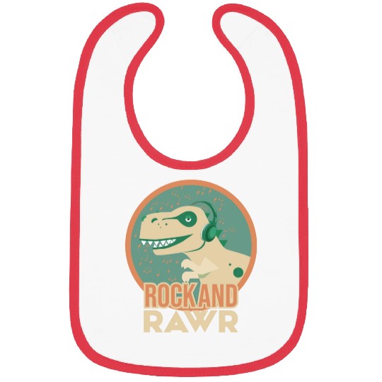 Rock & Rawr Vintage Dinosaur T-Rex Music Japanese Bibs