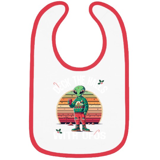 Beam Me Up Santa Claus Alien Christmas Ufo Coffee Bibs