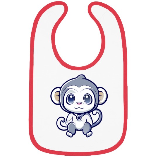 cute monkey Bibs