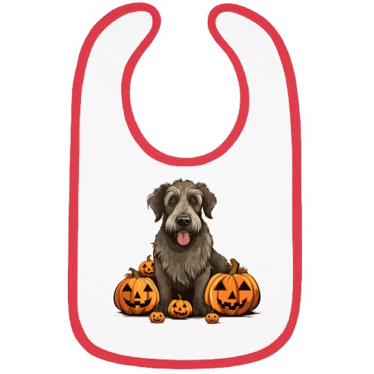 Irish Wolfhound Dog Pumpkin Lazy Halloween Party Bibs