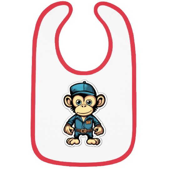 Monkey Cute Monkey with Cap Monkey Bibs