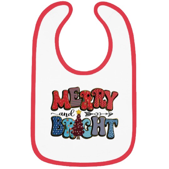Merry and Bright Chistmas Tree Family Christmas Bibs