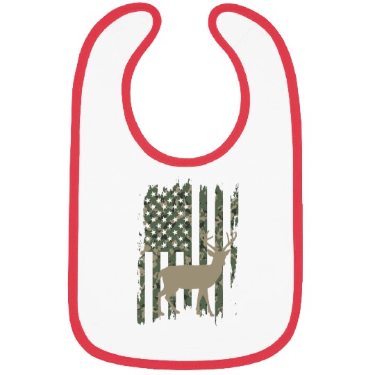 Camo American Flag Deer Bibs