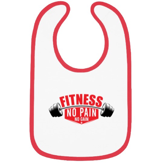 FITNESS NO PAIN NO GAIN, GYM FITNESS WORKOUT EXERC Bibs