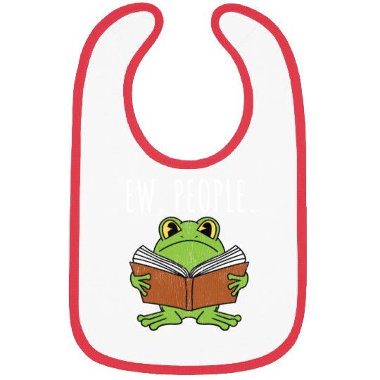 Ew People Cottagecore Frog Reading Book Bibs