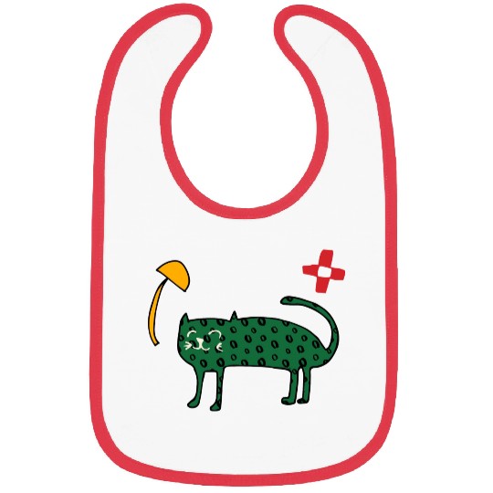 Spring Cute Green Cat Bibs