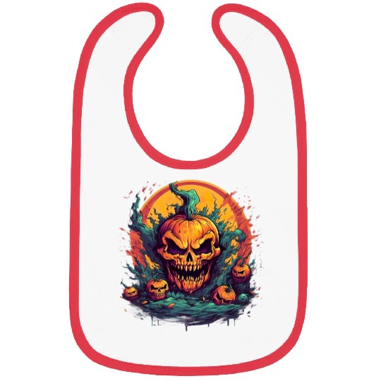 Bad Pumpkin Creppy Halloween Bibs