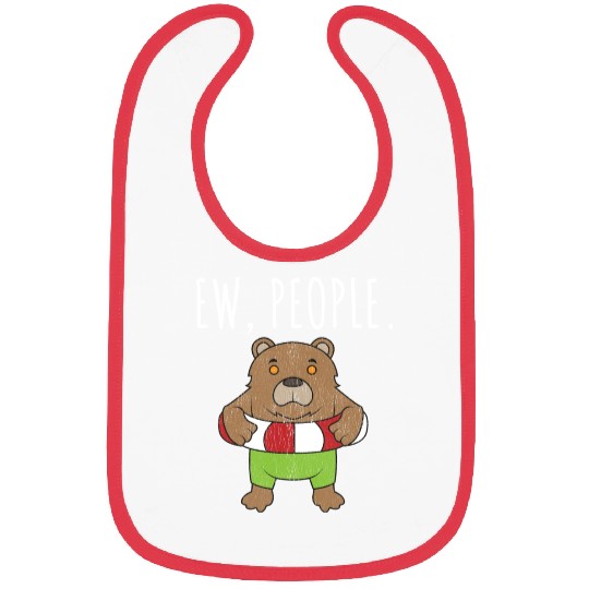 Ew People Bear Distressed Bibs