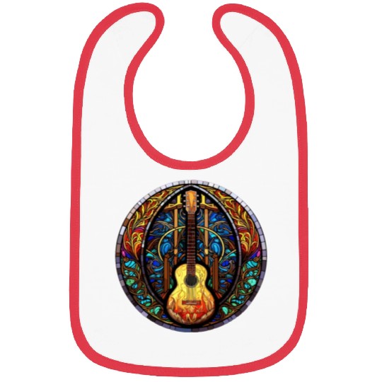 Stained Glass Art - Funny Holy Guitar Design Bibs