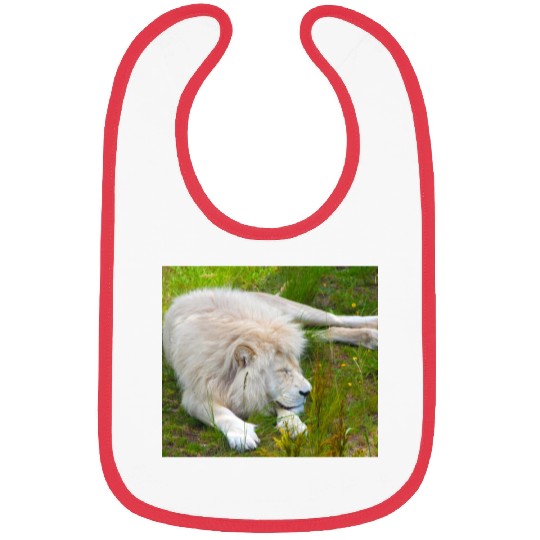 Slumbering Ivory King South African White Lion Bibs