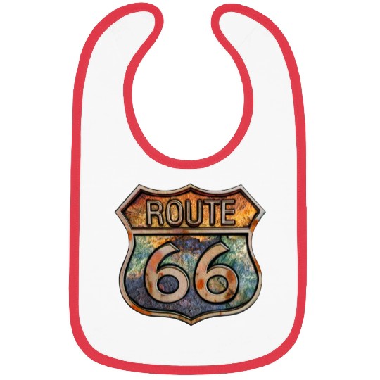 Route 66 vintage sign - Dingy metal sign 2 Bibs