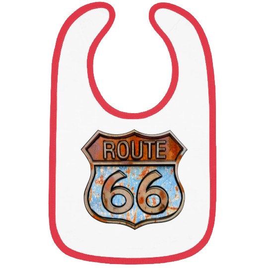 Route 66 vintage sign - Rusty metal sign 3 Bibs