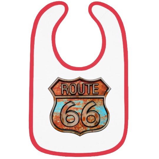 Route 66 vintage sign - Rusty metal sign Bibs