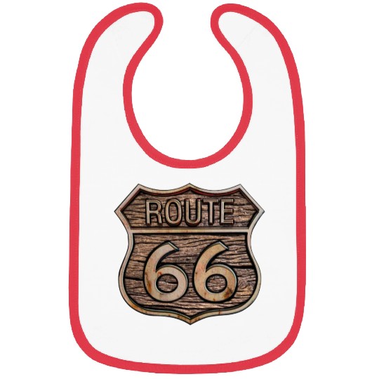 Route 66 vintage sign - Wood log signage Bibs