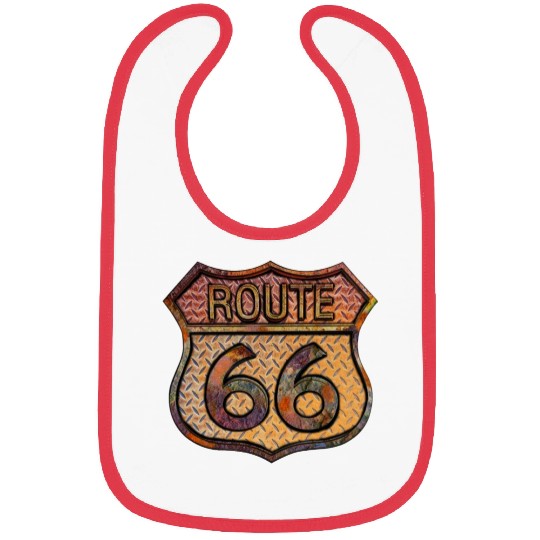 Route 66 vintage sign - Rusty metal 2 Bibs