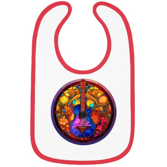 I Love Stained Glass Art and Guitar Designs - Holy Bibs