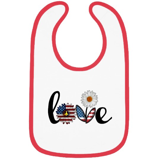 Love daisy solid Bibs