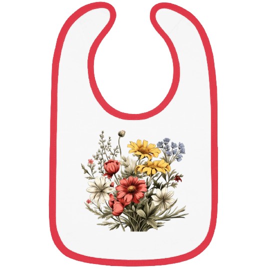 Vintage Bibs Pressed Flowers Cottagecore Nature